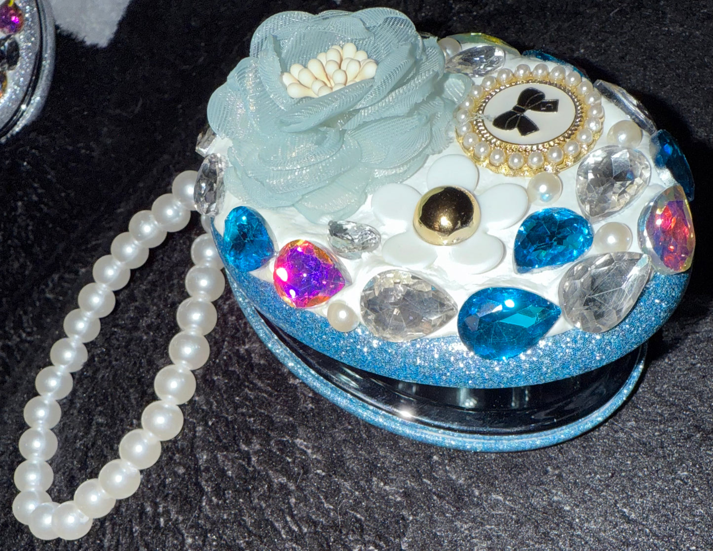 Beautiful Blue Mirror Handbag Charm