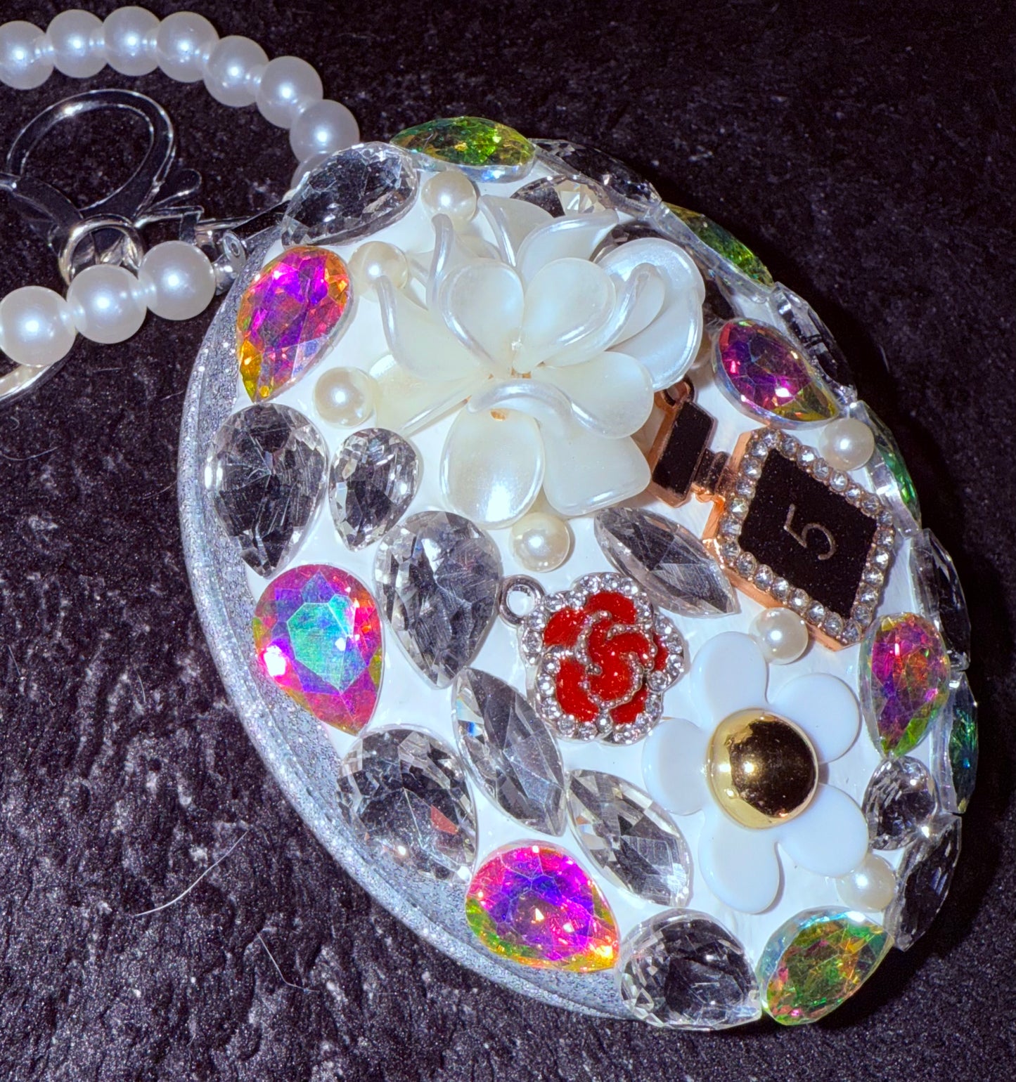 Beautiful Silver Handbag Mirror Charm