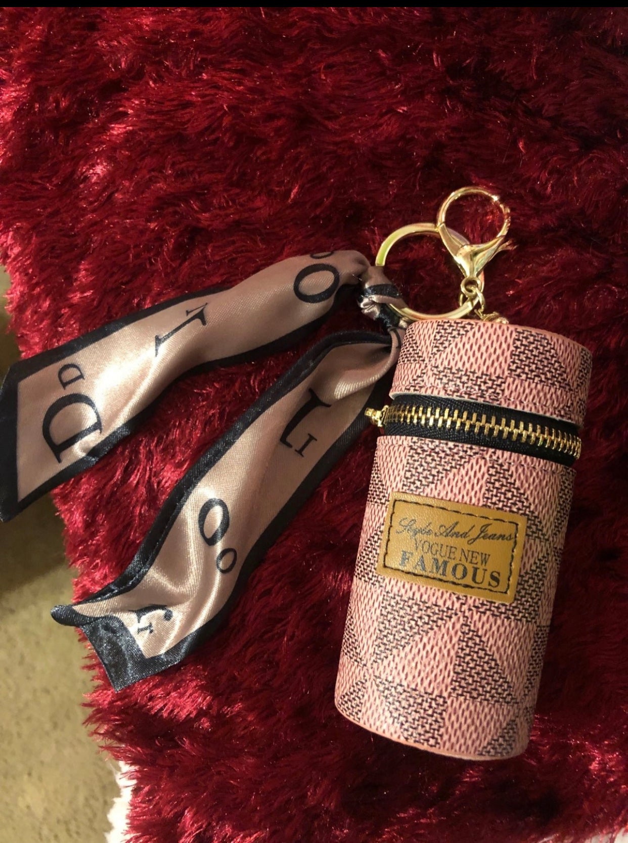 Handbag charm-Keychain lipstick money holder