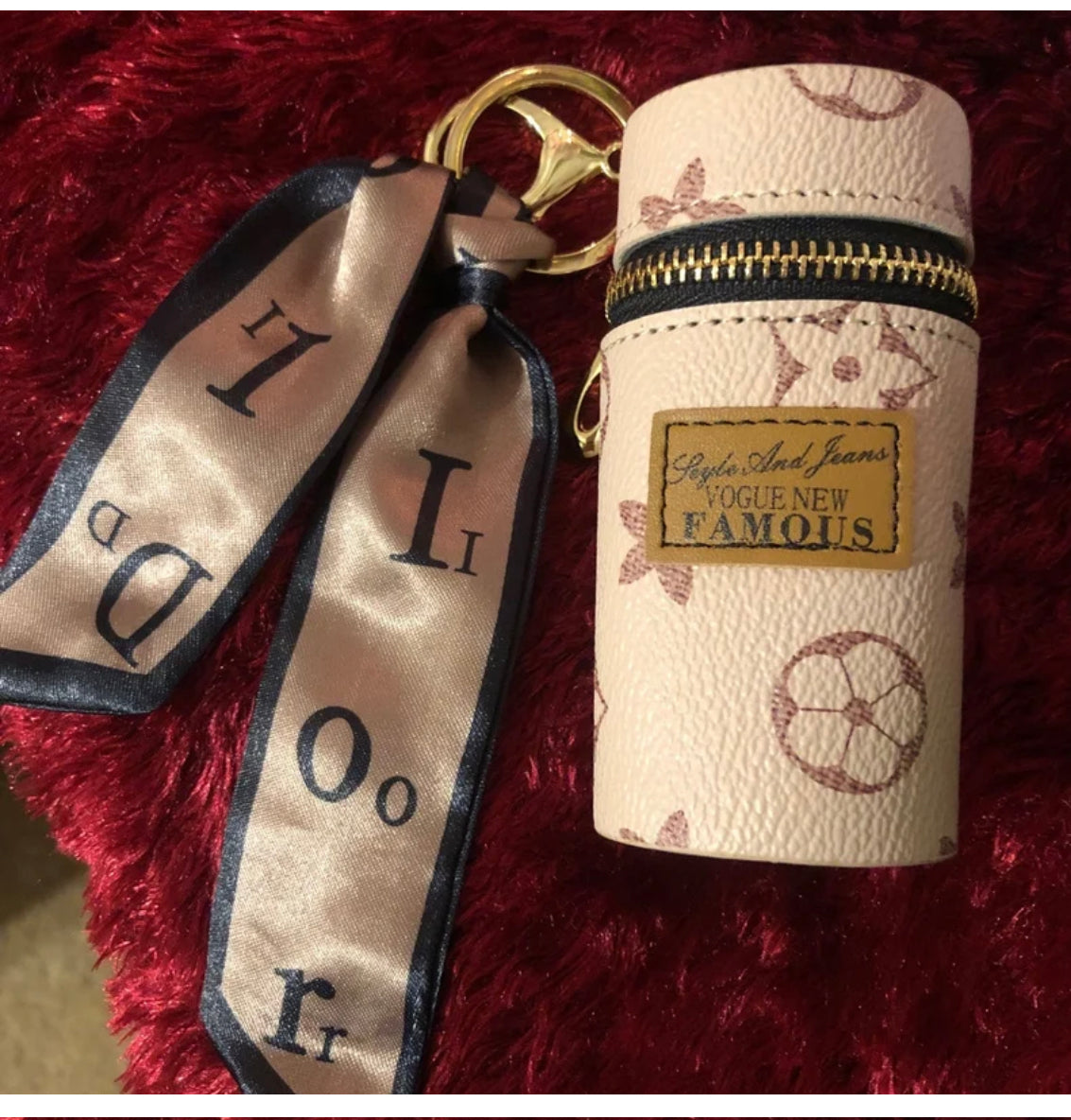 Handbag charm-Keychain lipstick money holder