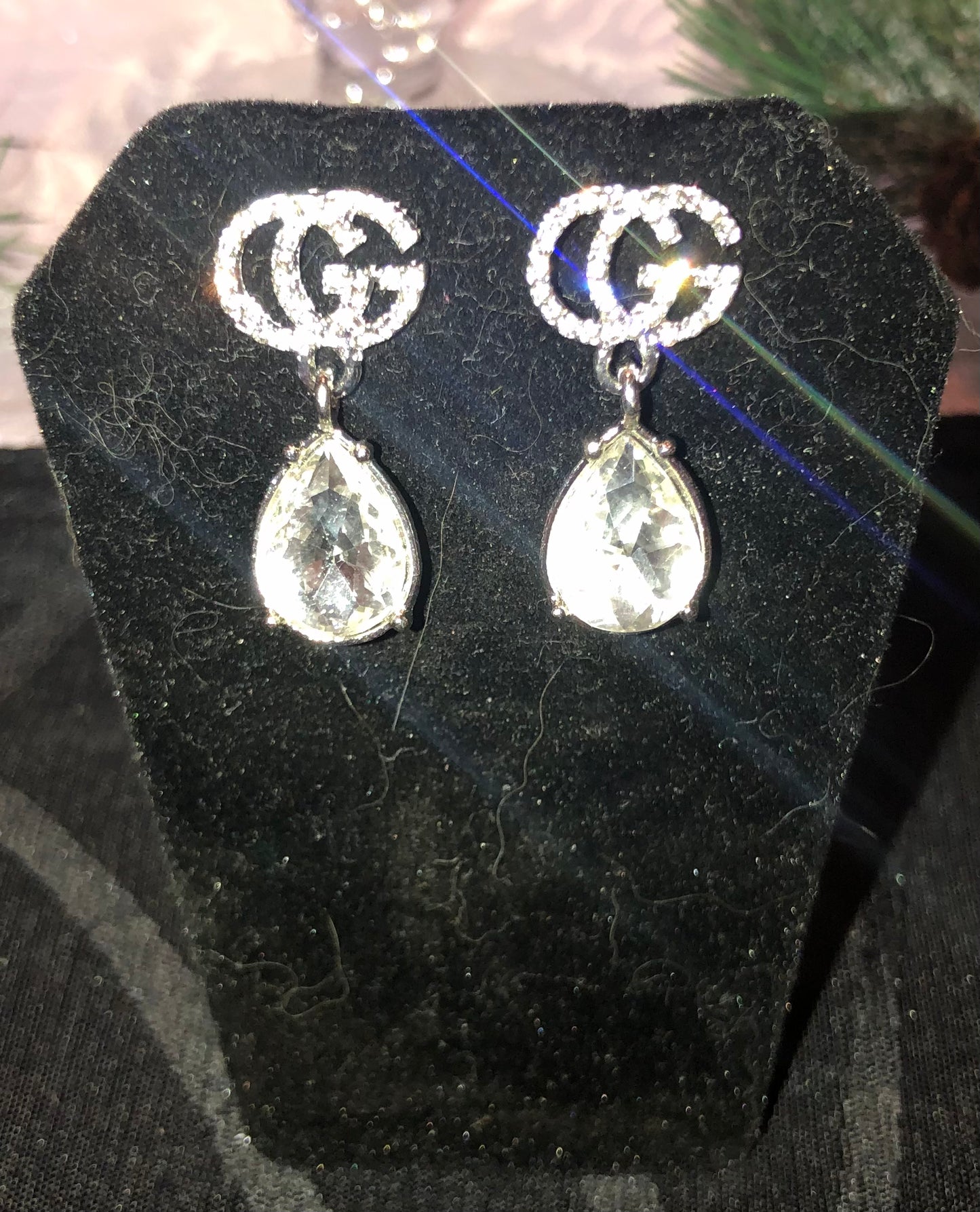 Silver or Gold Rhinestone Drop Earrings
