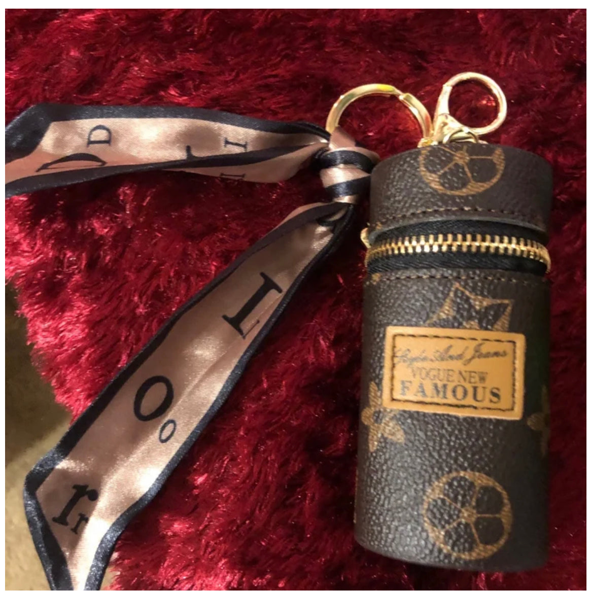 Handbag charm-Keychain lipstick money holder