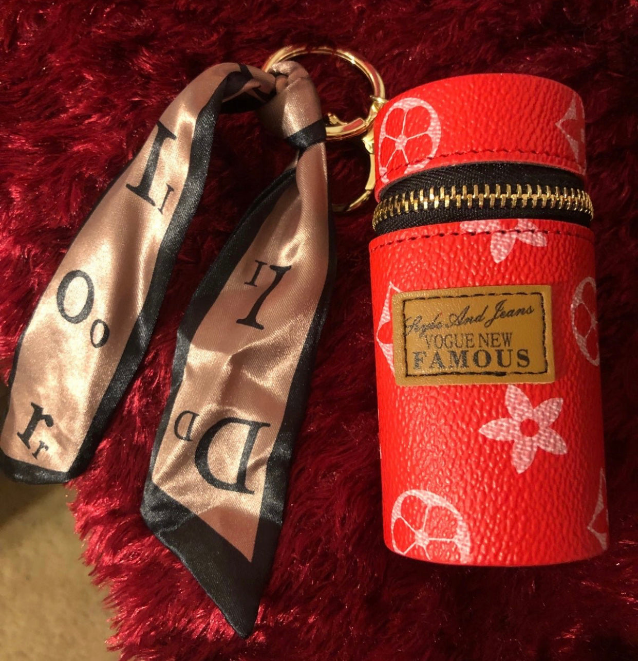 Handbag charm-Keychain lipstick money holder