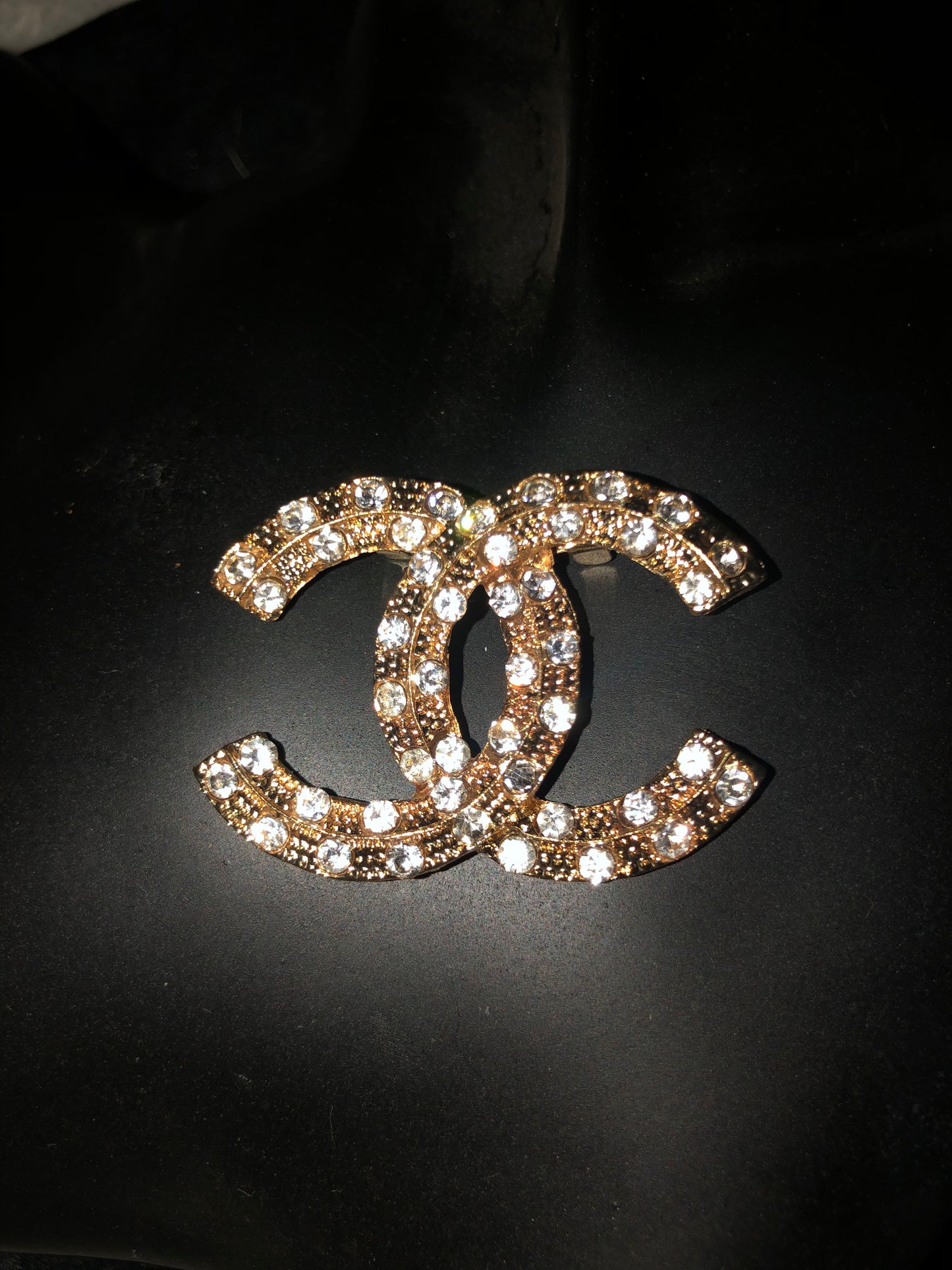 Gold Rhinestone Brooch