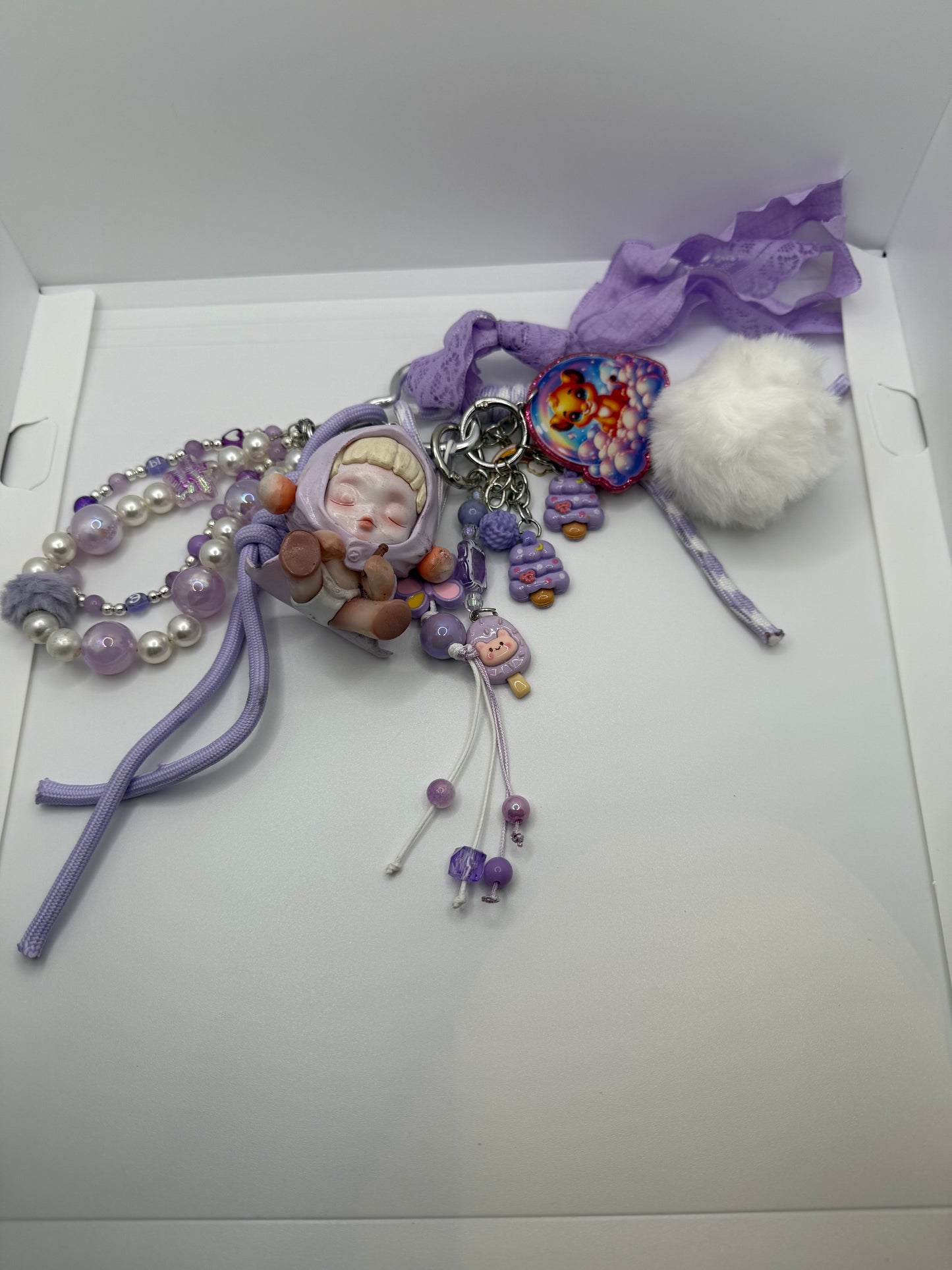 Purple Skullpanda Handbag Charm
