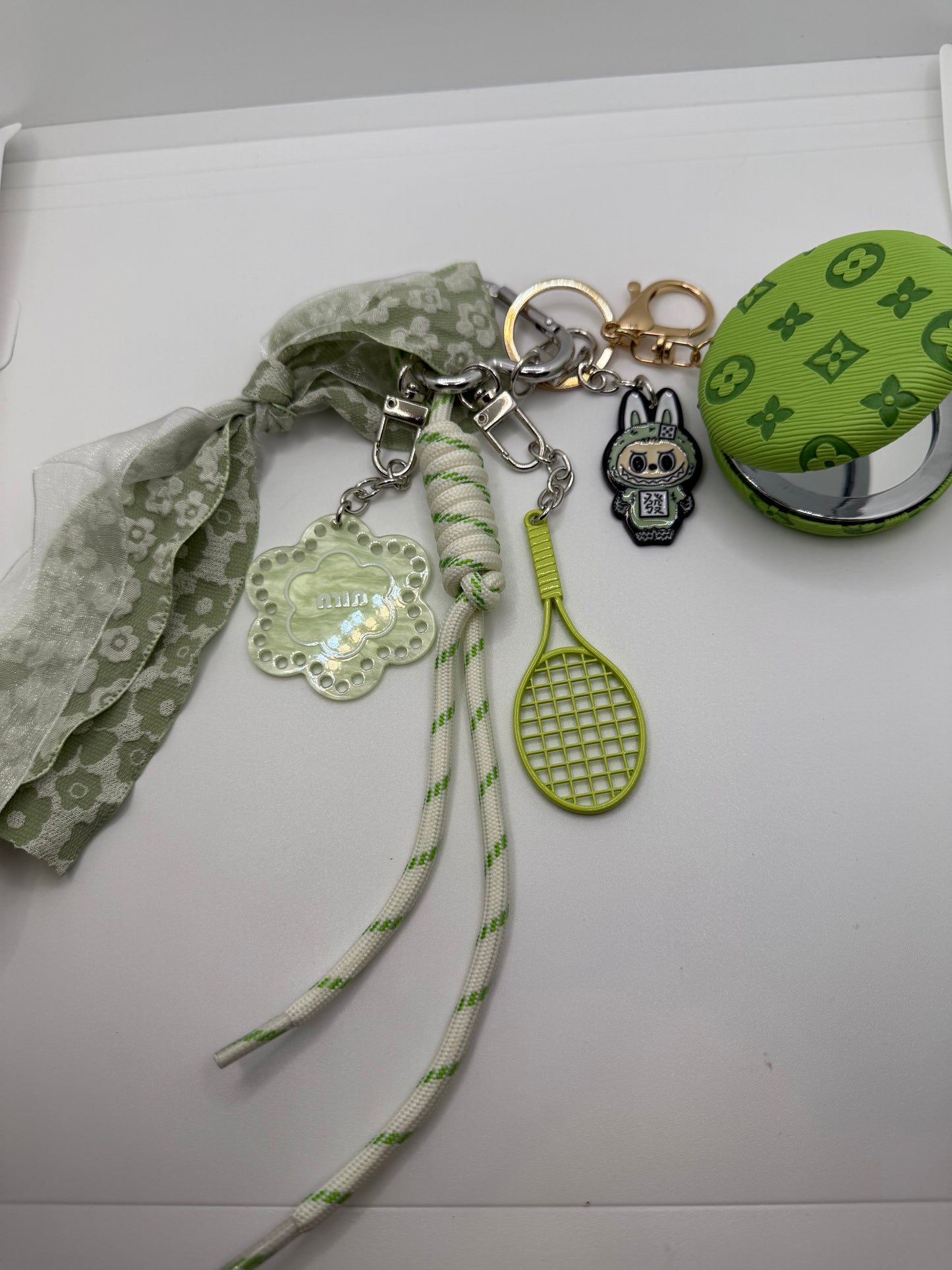 Green Handbag Charm w/Mirror
