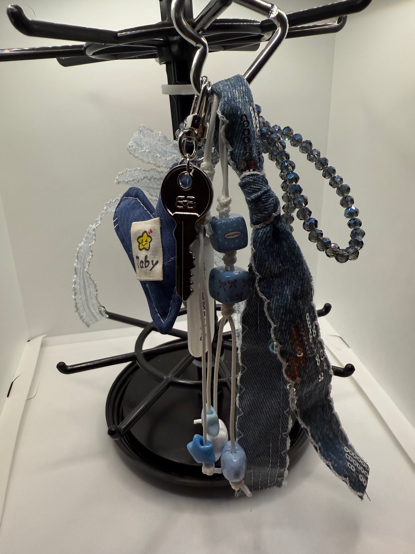 Blue Denim Handbag Charm