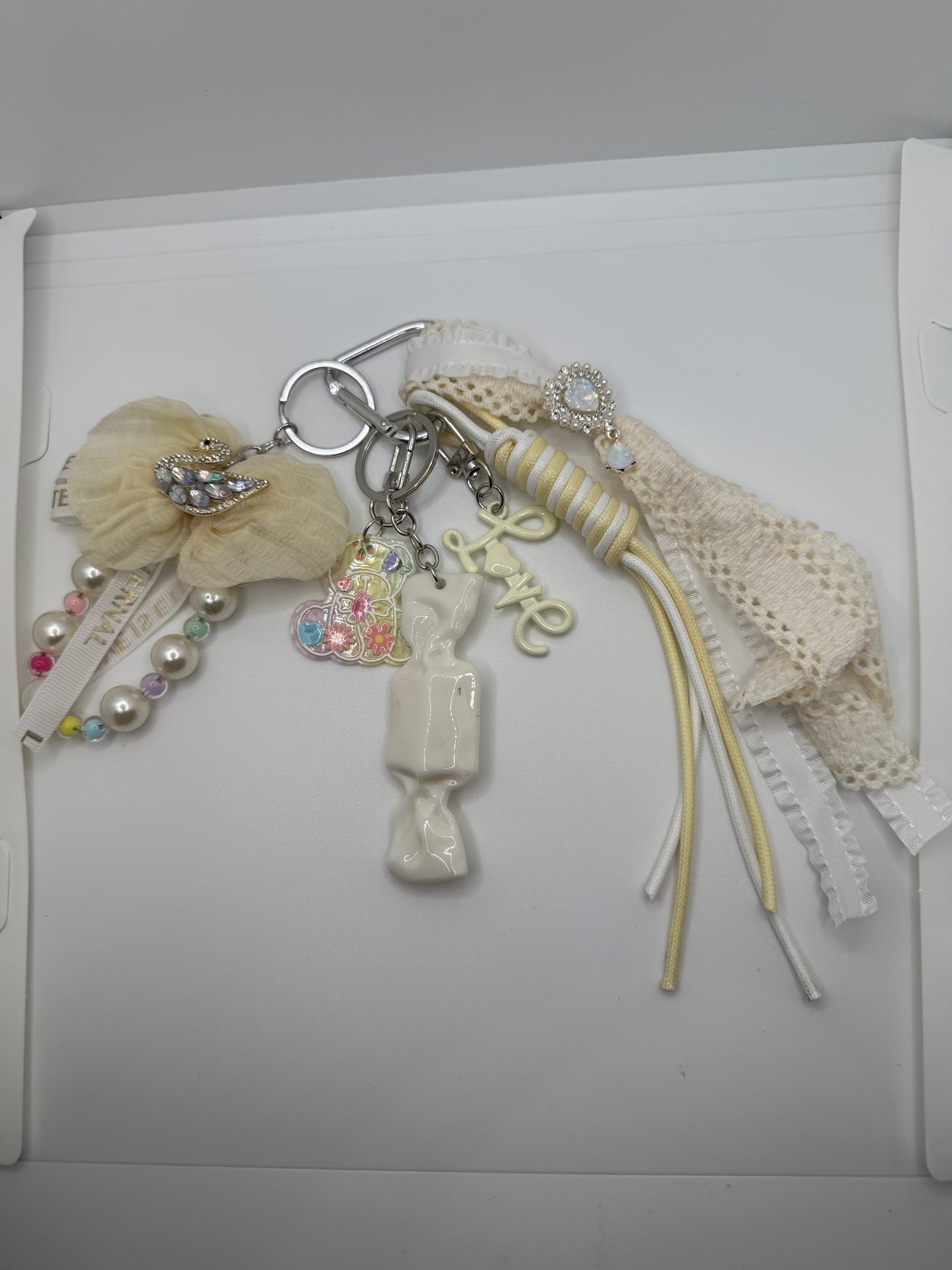 White Swan Handbag Charm