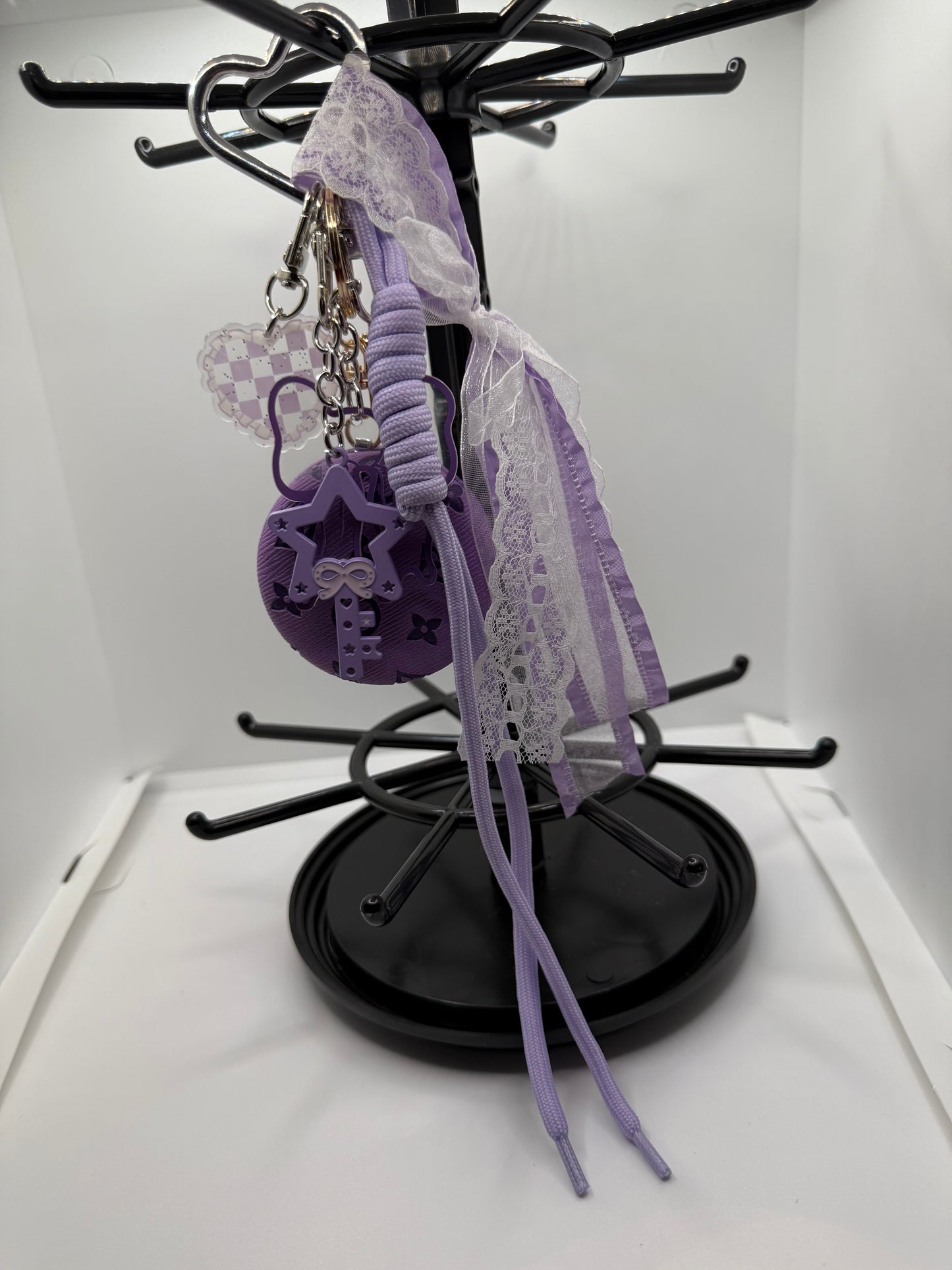 Purple Handbag Charm w/Mini Mirror