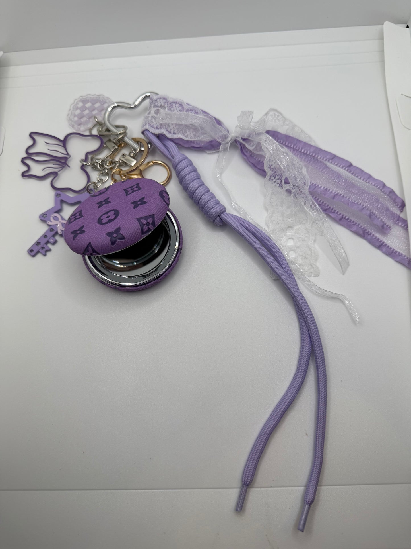 Purple Handbag Charm w/Mini Mirror