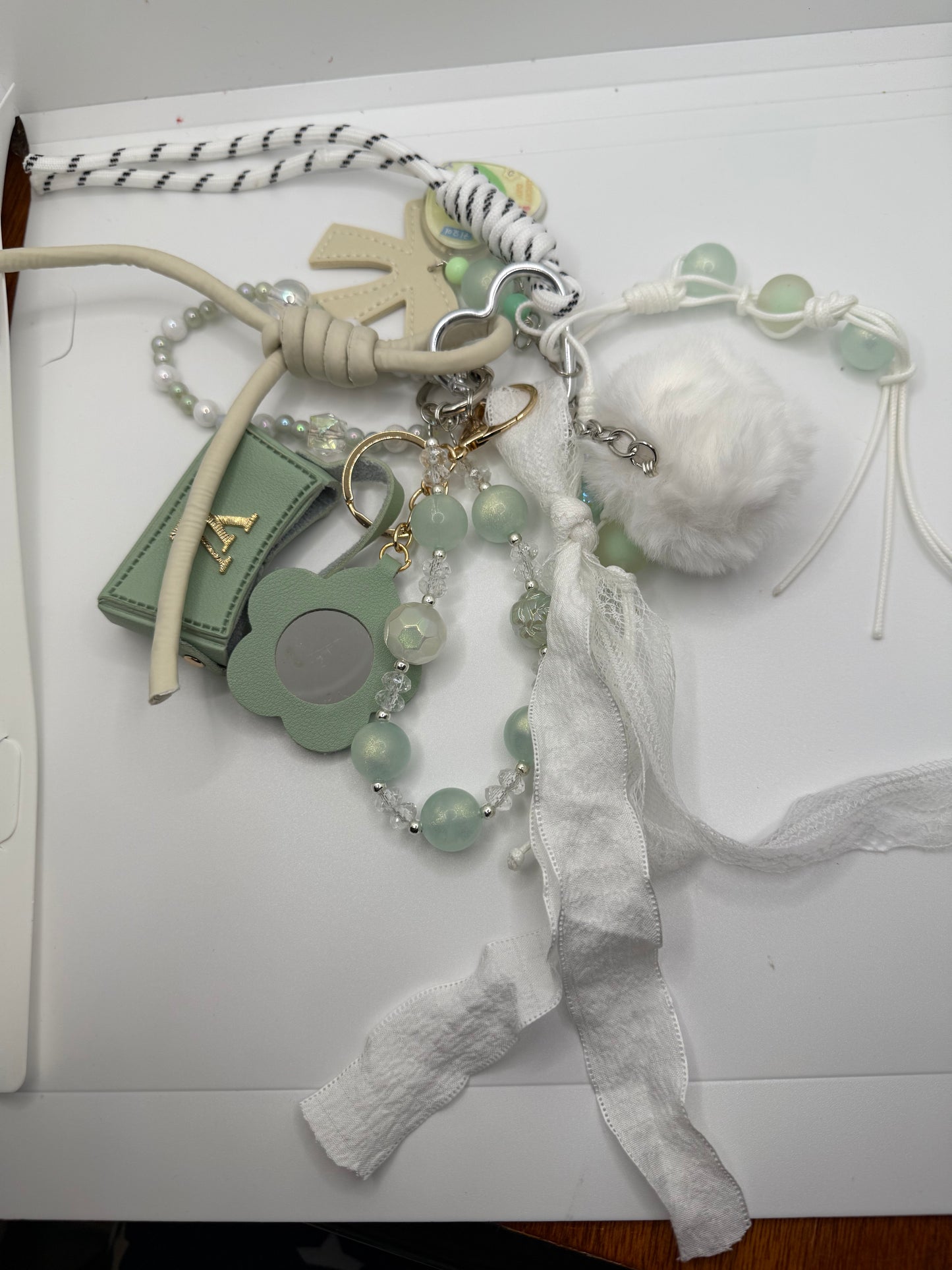 Green L V Handbag Charm