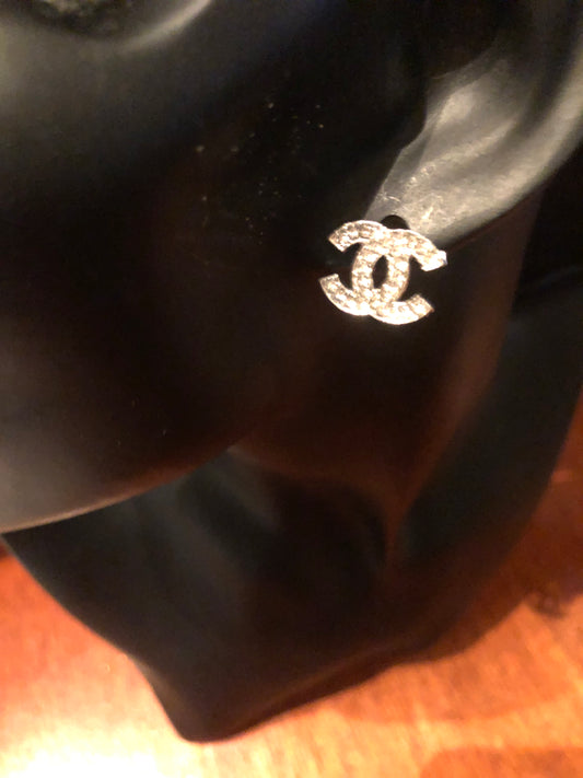 Gold or Silver Rhinestone Stud Earrings
