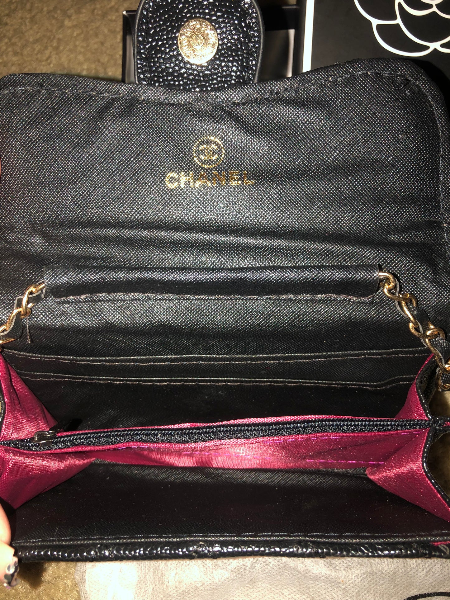 Black Quilted Crossbody Handbag