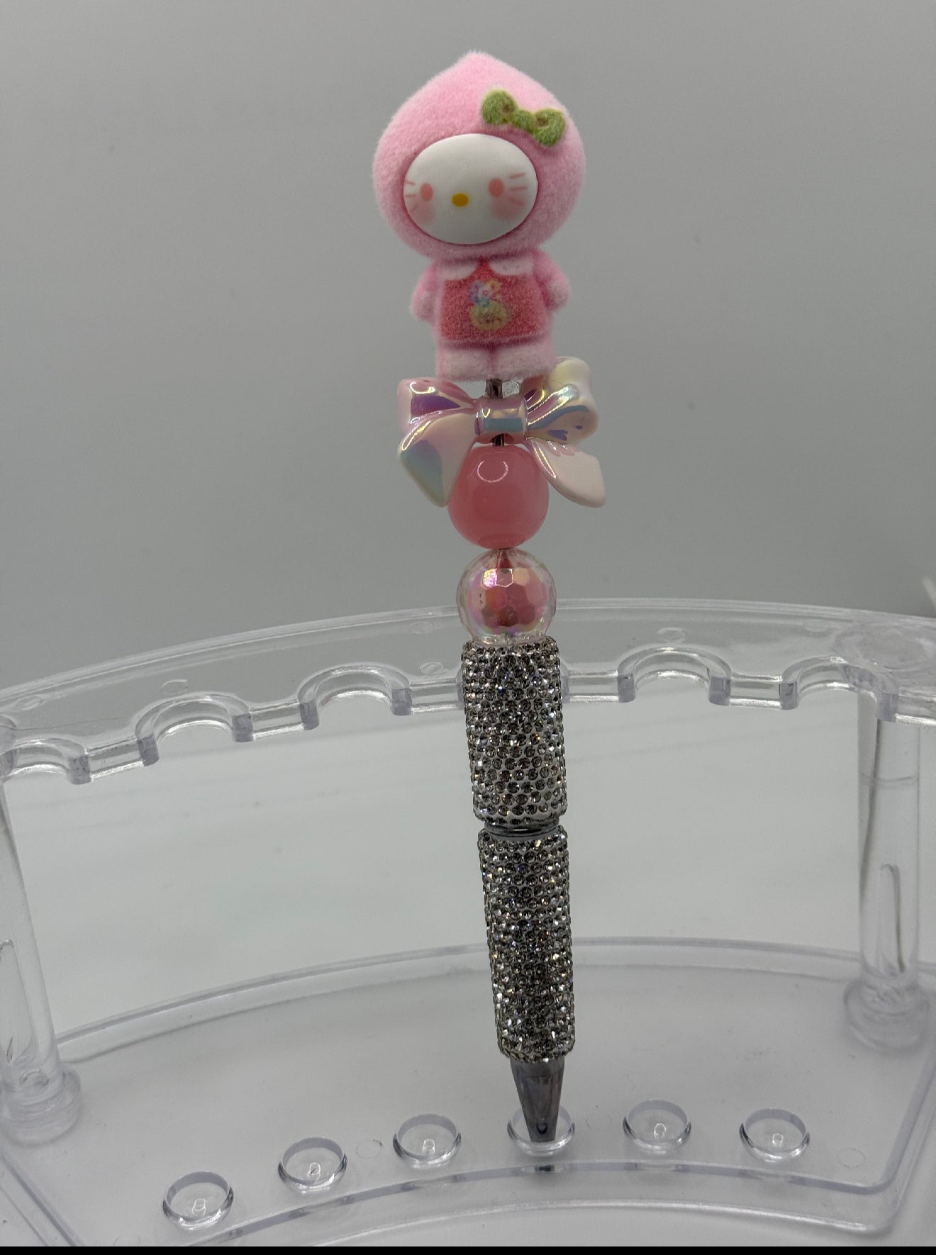 Pink Cat Beaded Pen