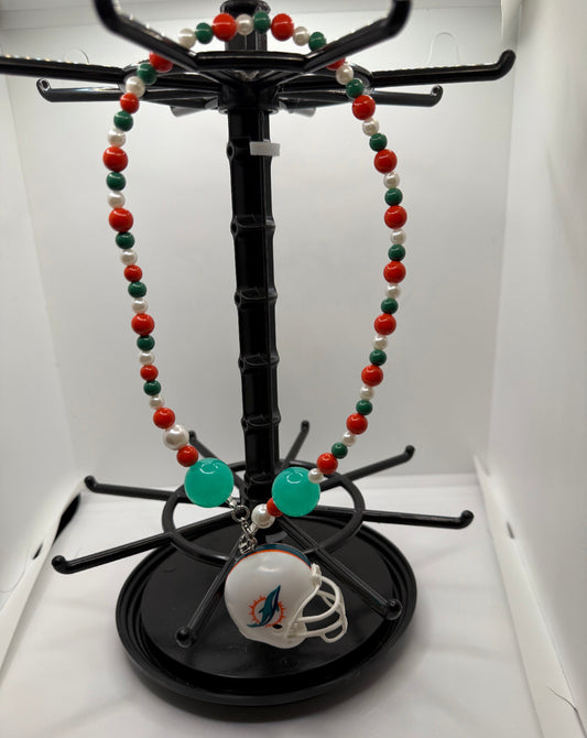 Dolphin Football Rearview Mirror Charm