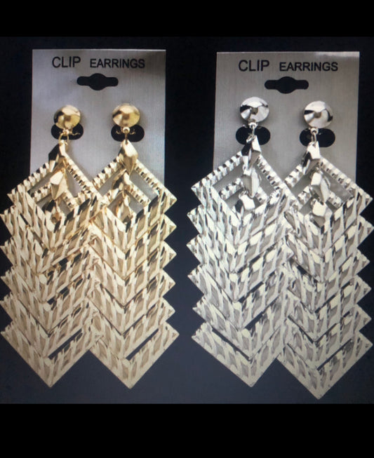 Silver or Gold Clip-on Earrings
