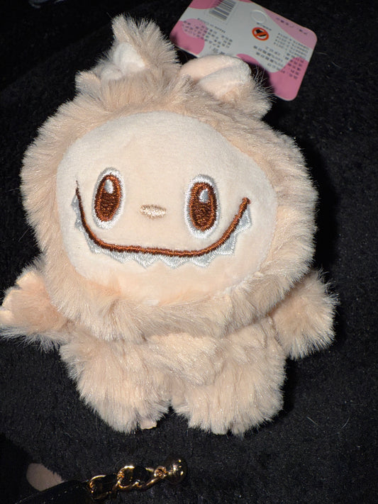Tan Labubu Inspired Handbag Plush Charm