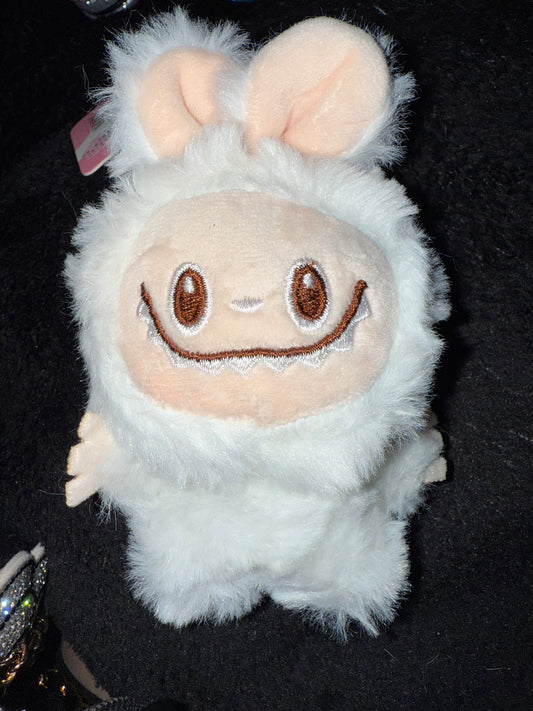 White/Cream Labubu Inspired Handbag Plush Charm