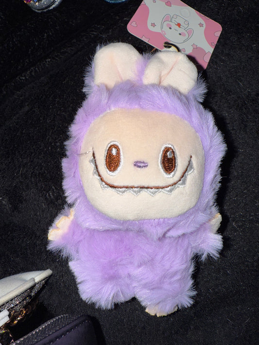 Purple Labubu Inspired Handbag Plush Charm