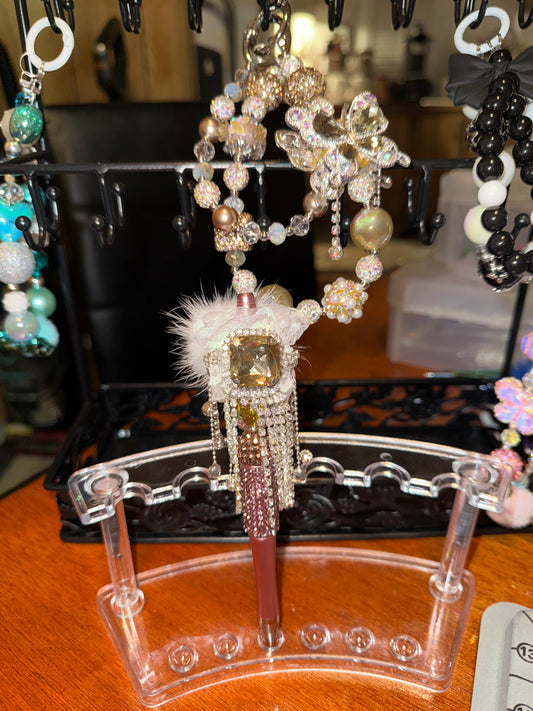 Brown Handbag / Phone Charm w/matching Pen