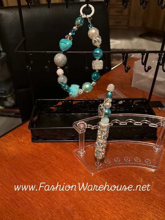 Tiffany & Co. Style Handbag / Phone Charm & Pen Set