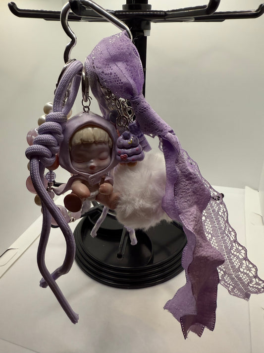 Purple Skullpanda Handbag Charm