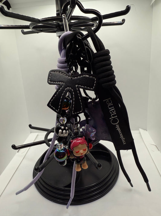 Black Skullpanda Handbag Charm