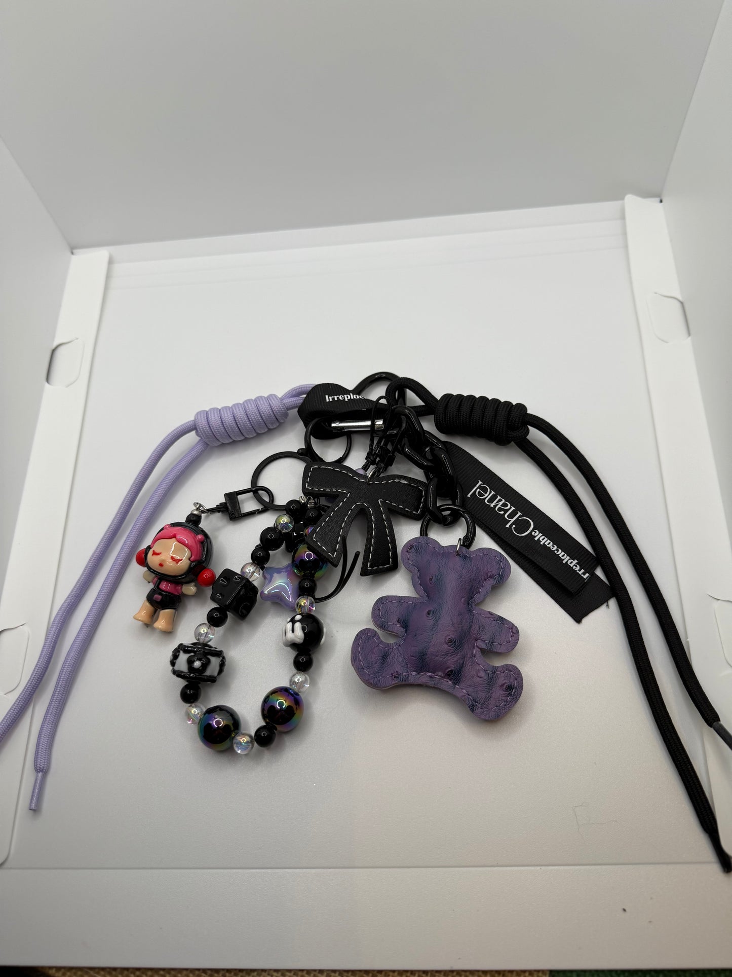 Black Skullpanda Handbag Charm
