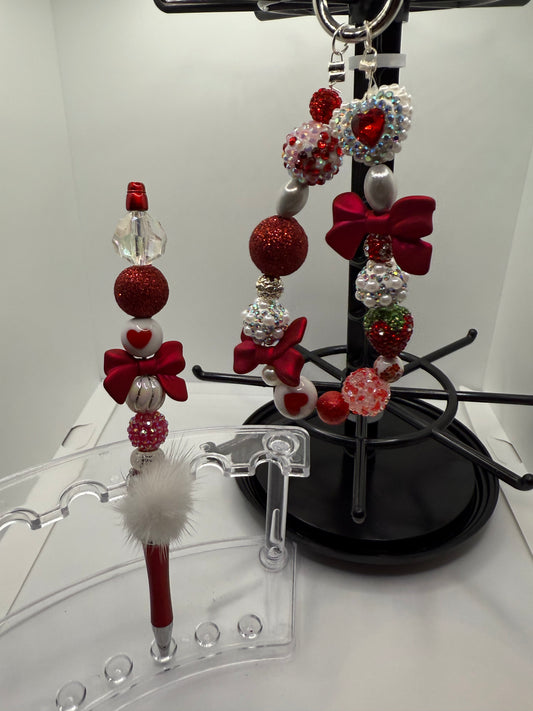 Gorgeous Red Handbag Charm & Pen Set