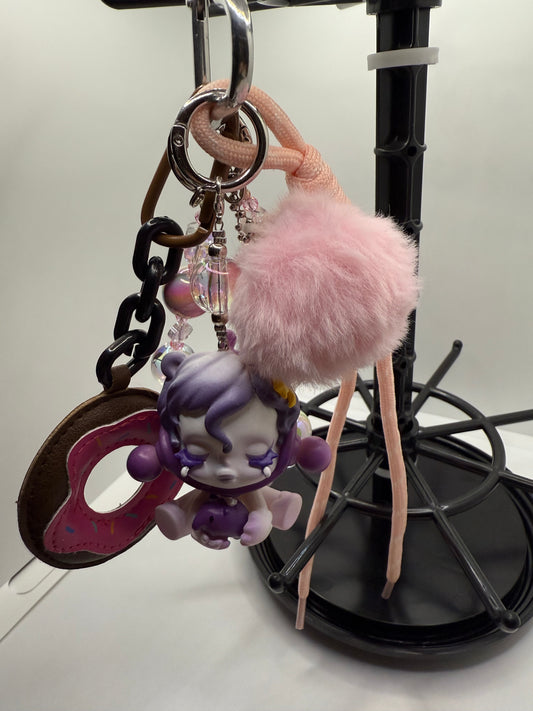 Pink & Purple Skullpanda Dimoo Handbag/Phone Charm