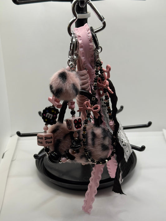 Pink & Black Handbag Charm