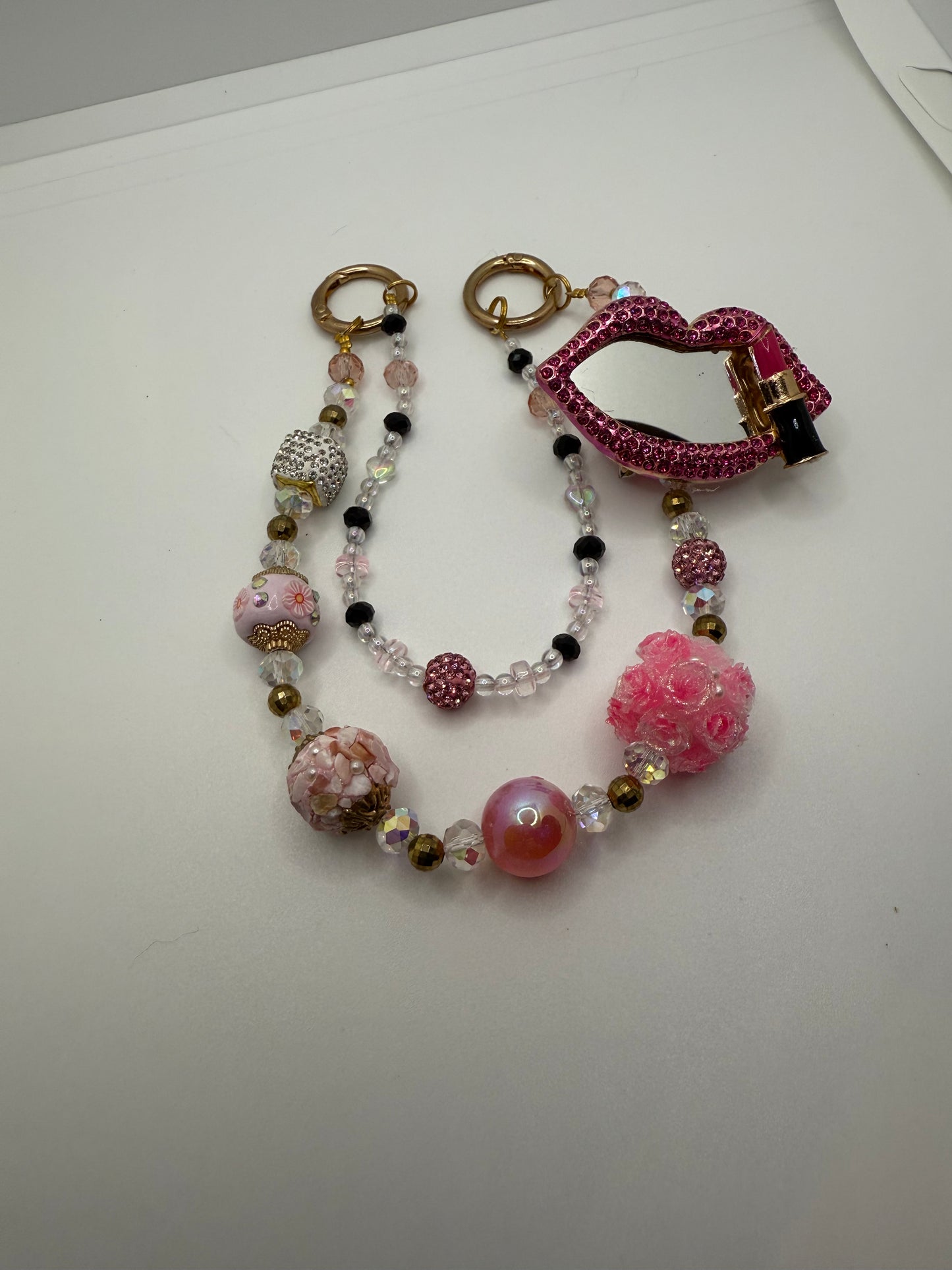 Rhinestones Lips Handbag Charm
