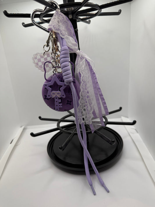 Purple Handbag Charm w/Mini Mirror