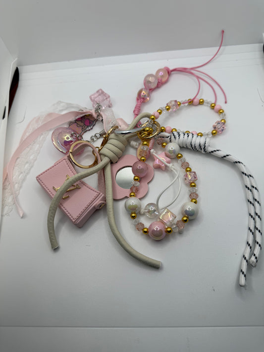 Pink L V Handbag Charm