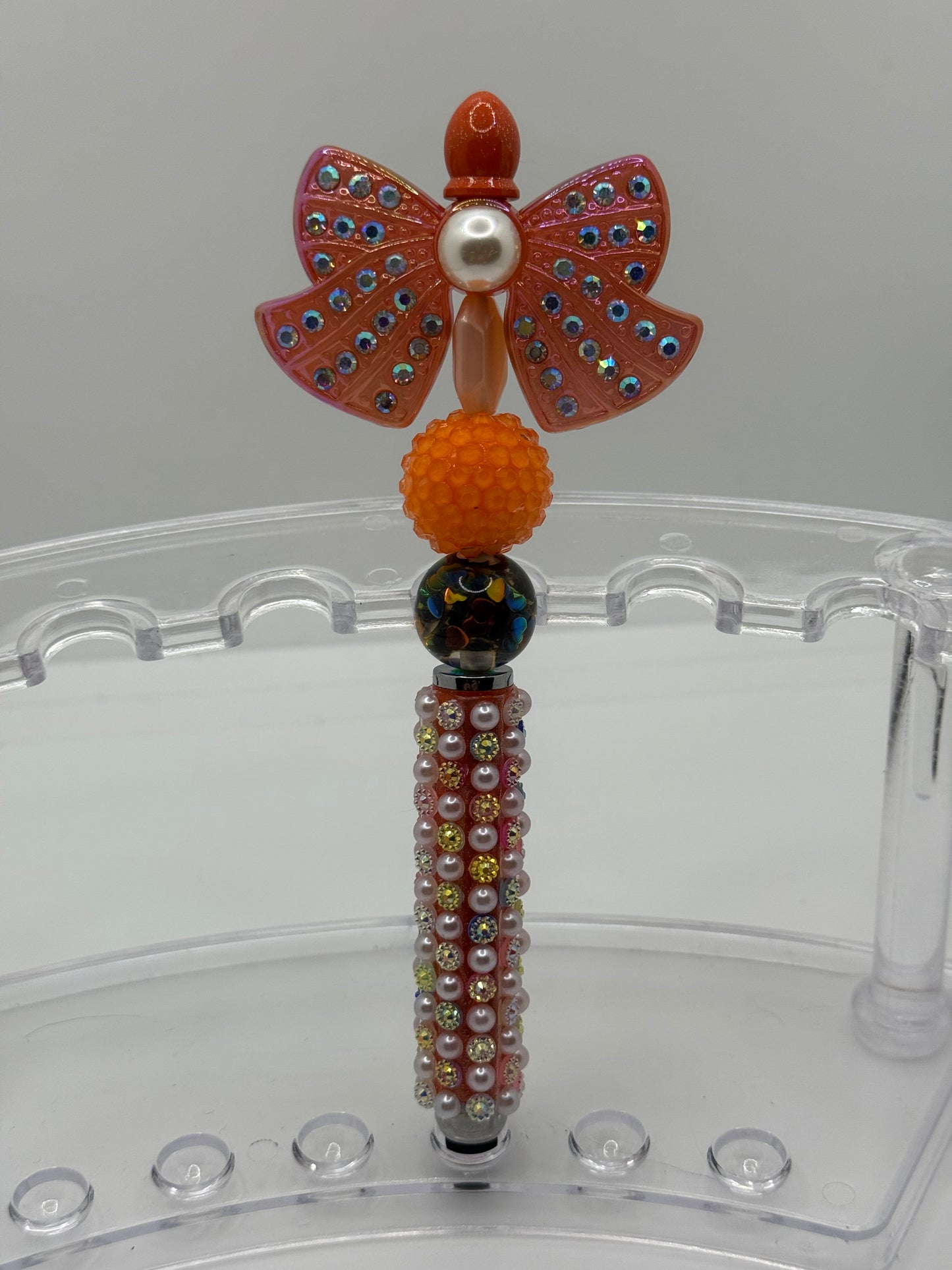 Orange Rhinestone Stylus Pen