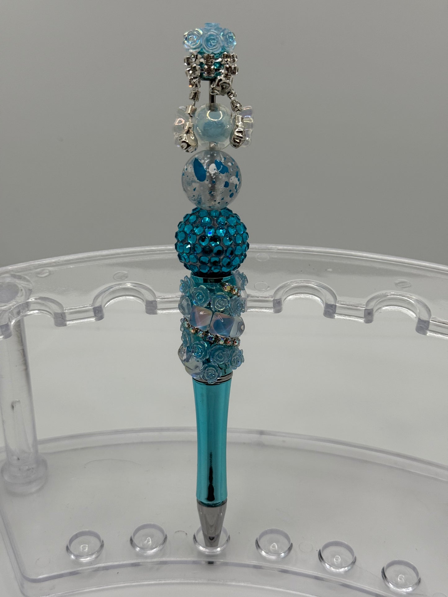 Beautiful blue Beaded Charm Pen