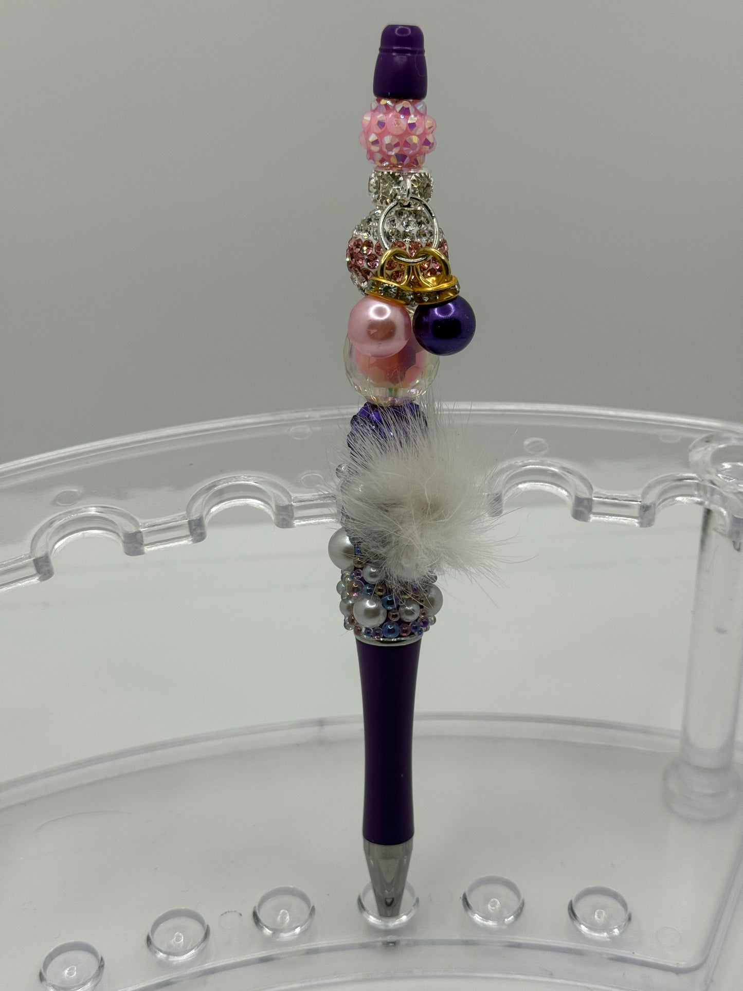 Pink & Purple Beaded Charm Pen