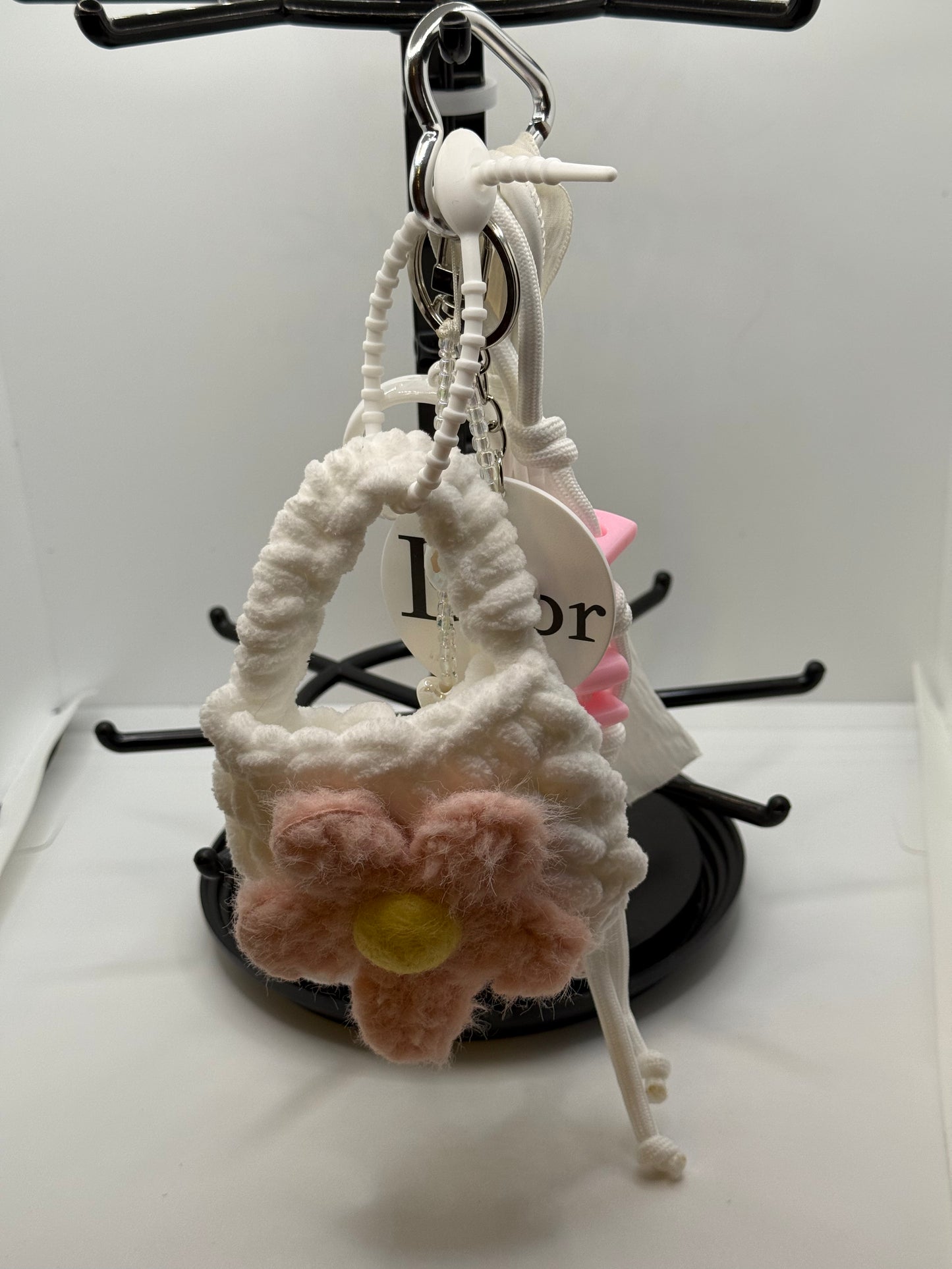 White “D”esigner Handbag Charm