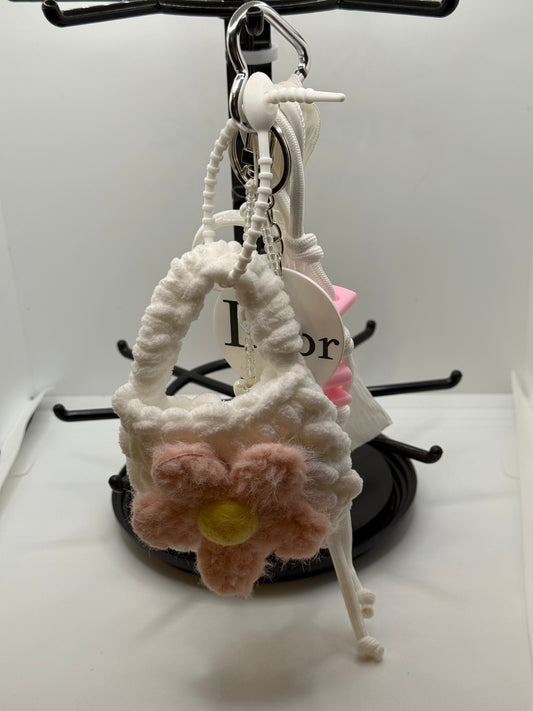 White “D”esigner Handbag Charm