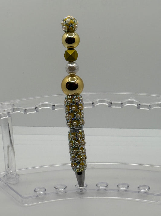 Gold & Yellow Beaded Pen