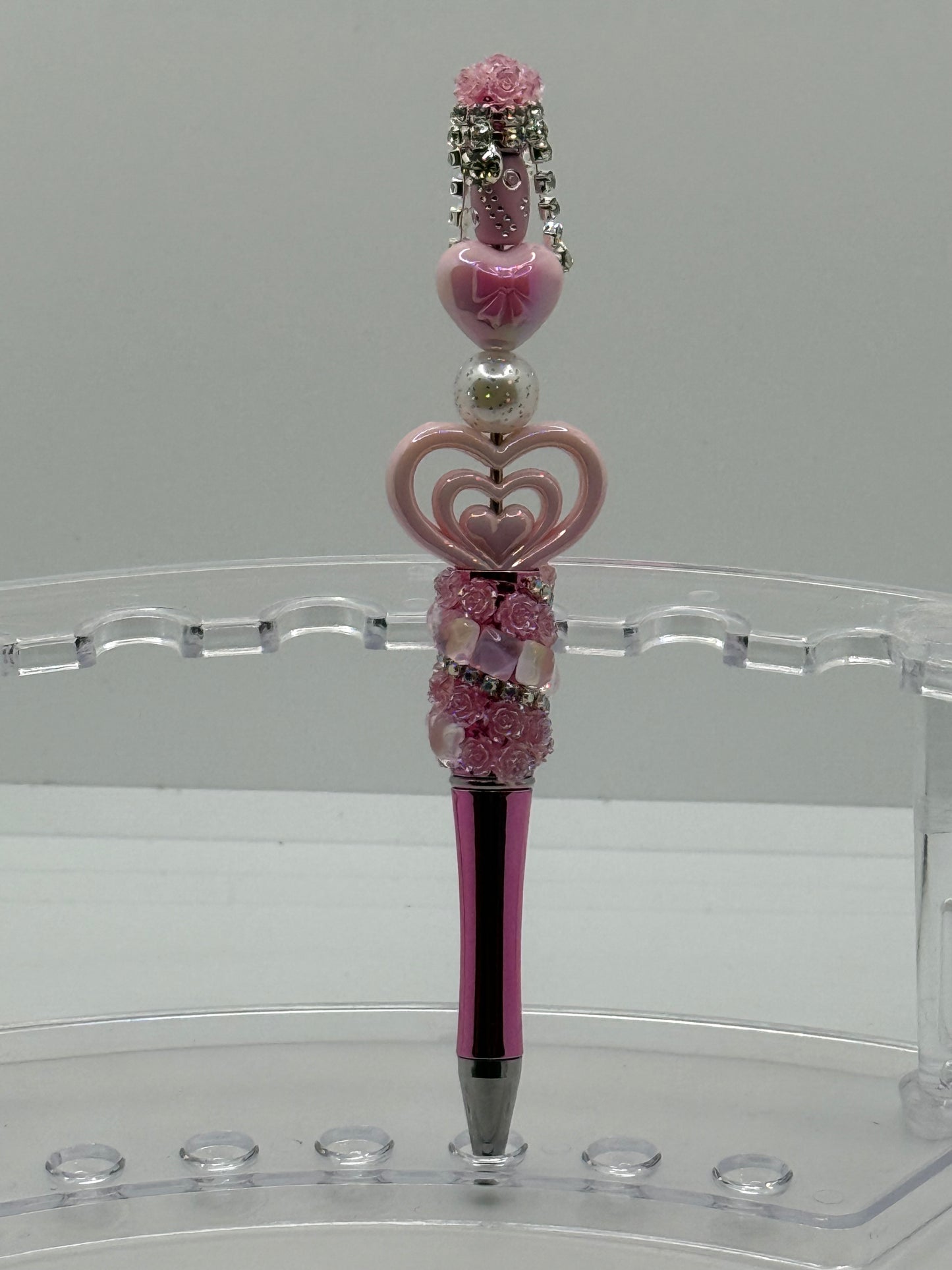 Pink Rhinestone Beaded Pen