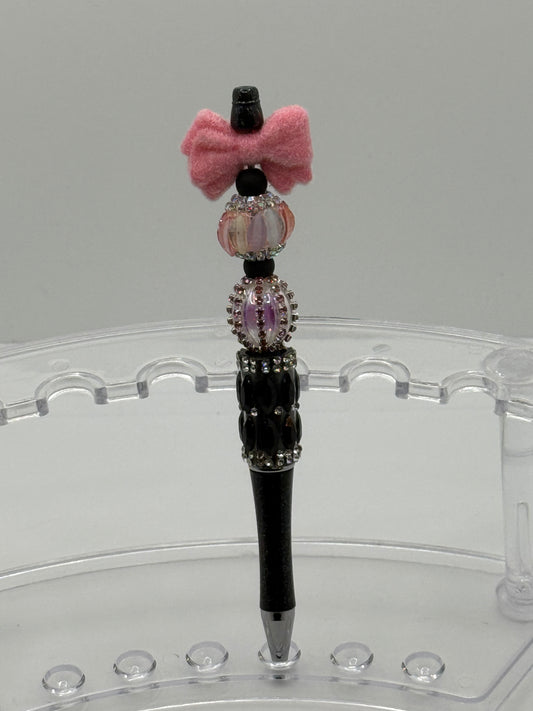 Pink & Black Beaded Pen