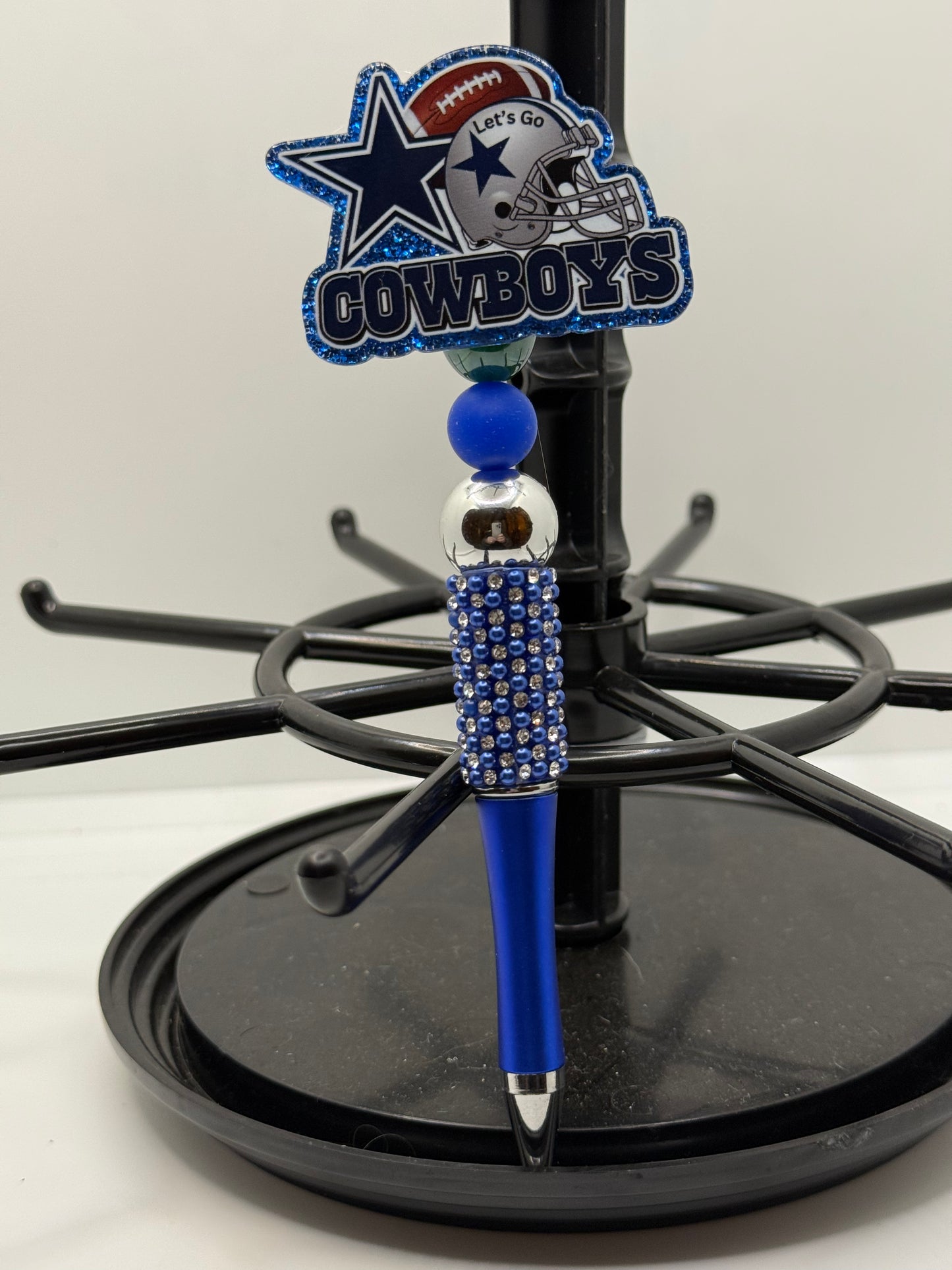 Blue & Silver Acrylic Beaded Pen