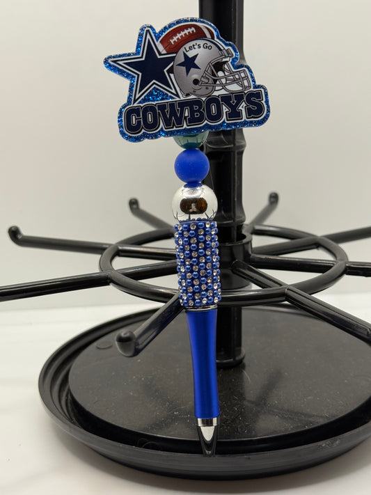 Blue & Silver Acrylic Beaded Pen