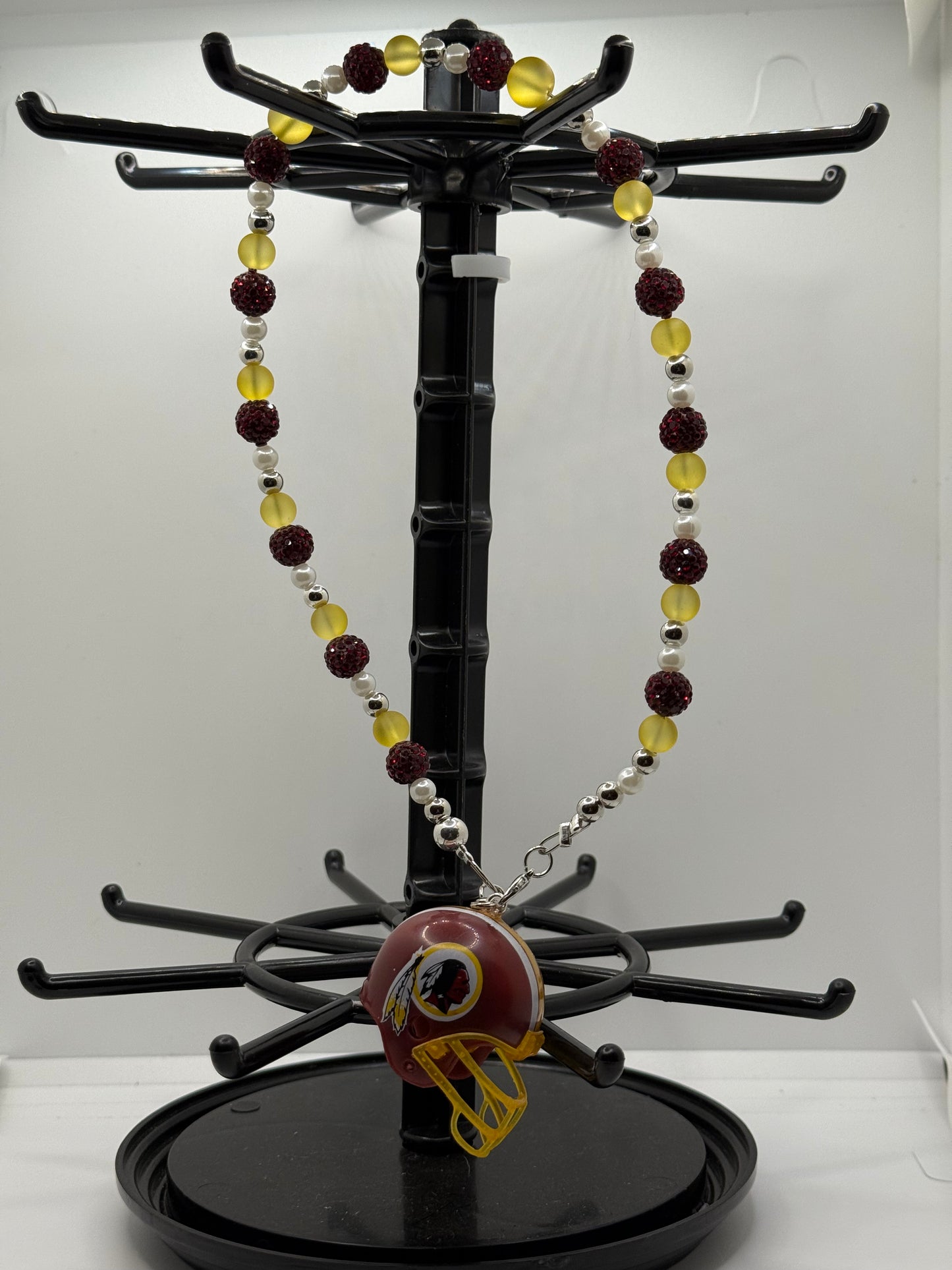 Washington Commanders/Redskins Beaded Rearview Mirror Charm