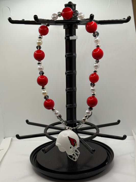 Arizona Cardinals Rearview Mirror Beaded Charm